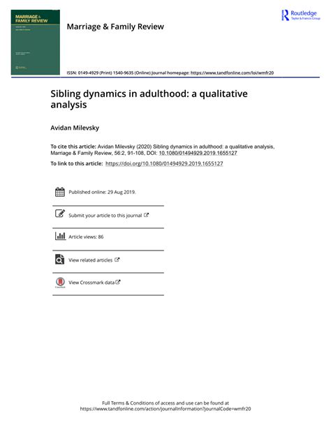 effects of sibling rivalry in adulthood|Sibling dynamics in adulthood: a qualitative analysis .